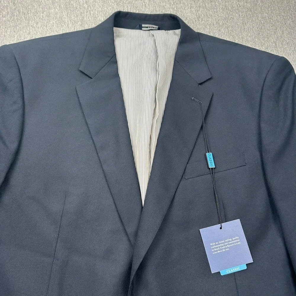 Croft & Barrow Classic Two‎ Button Blazer Mens 48R Navy Blue Polyester NEW